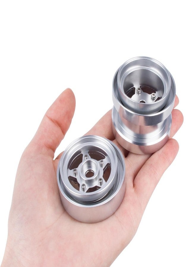 VNUHV Aluminum Wheel Rim Hub Set for Tamiya Grasshopper,Hornet, Mighty Frog, Fighting Buggy Upgrades Parts (Silver) - Image 5
